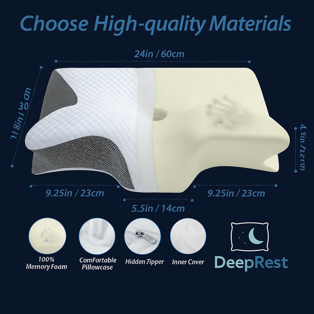 DeepRest Orthopedic Pillow Memory Foam-Cooling